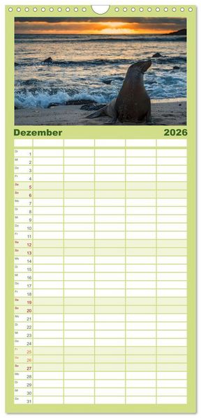 Produktbild: Familienplaner 2026 - Die faszinierende Tierwelt der Galapagos-Inseln mit 5 Spalten (Wandkalender, 21 x 45 cm) CALVENDO