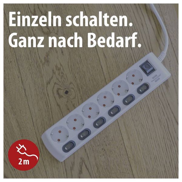 Produktbild: Brennenstuhl 1153110126 Steckdosenleiste mit Schalter Wei&szlig; Schutzkontakt 1 St.