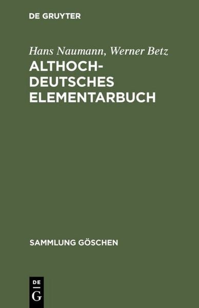 Produktbild: Althochdeutsches Elementarbuch