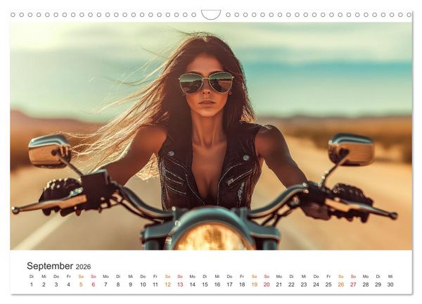 Produktbild: Frauen Power Motorrad (Wandkalender 2026 DIN A3 quer), CALVENDO Monatskalender
