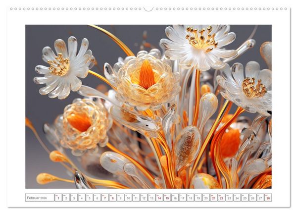Produktbild: Eleganz in Gold und Orange (hochwertiger Premium Wandkalender 2026 DIN A2 quer), Kunstdruck in Hochglanz