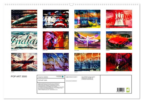 Produktbild: POP ART 3500 (Wandkalender 2026 DIN A2 quer), CALVENDO Monatskalender