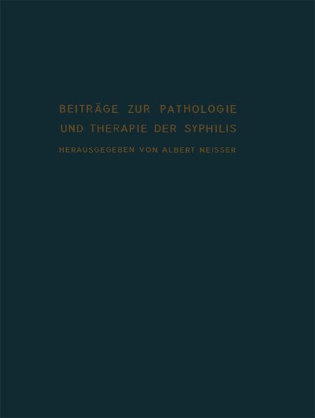 Produktbild: Beitr&auml;ge zur Pathologie und Therapie der Syphilis