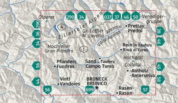 Produktbild: KOMPASS Wanderkarte 82 Tauferer Ahrntal / Valle di Tures e Aurina 1:50.000