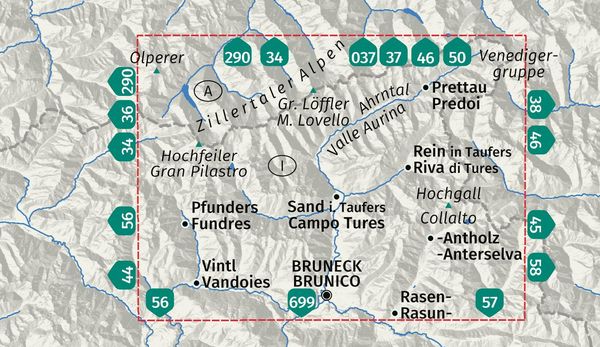 Produktbild: KOMPASS Wanderkarte 82 Tauferer Ahrntal / Valle di Tures e Aurina 1:50.000