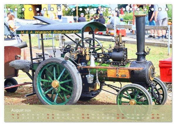 Produktbild: Dampftraktormodelle 1:3 beim Dampfmodellbautreffen in Bisingen (Tischkalender 2026 DIN A5 quer), CALVENDO Monatskalender