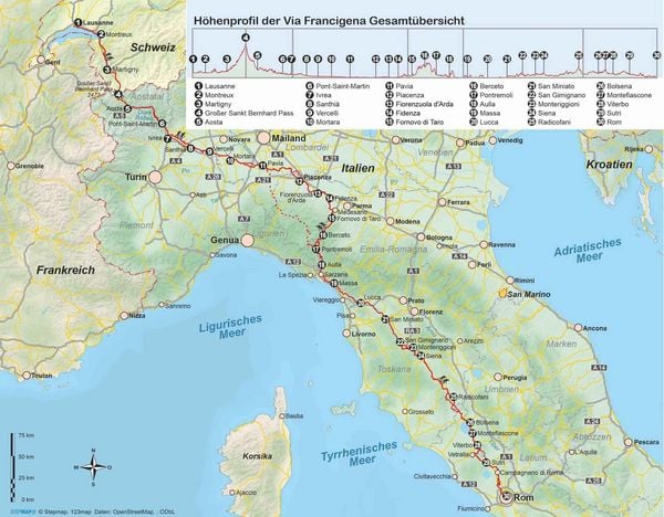 Produktbild: Via Francigena von Lausanne nach Rom