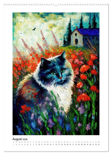 Produktbild: Katzengem&auml;lde (hochwertiger Premium Wandkalender 2026 DIN A2 hoch), Kunstdruck in Hochglanz