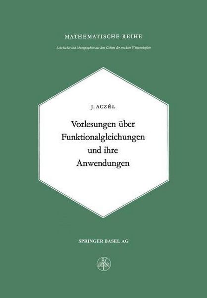 Produktbild: Vorlesungen &uuml;ber Funktionalgleichungen und ihre Anwendungen