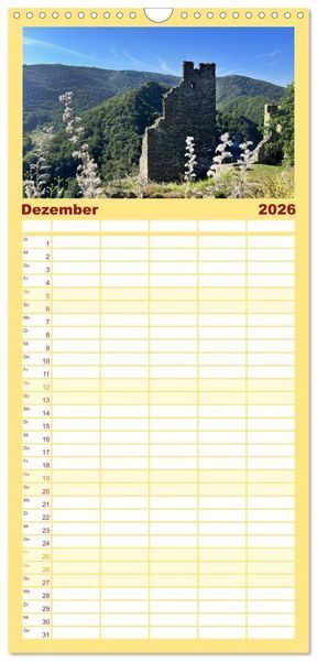 Produktbild: Familienplaner 2026 - Erlebe mit mir die Wanderregionen im Ahrtal - Altenahr mit 5 Spalten (Wandkalender, 21 x 45 cm) CALVENDO