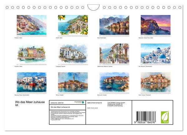 Produktbild: Wo das Meer zuhause ist (Wandkalender 2027 DIN A4 quer), CALVENDO Monatskalender