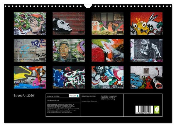 Produktbild: Street-Art 2026 (Wandkalender 2026 DIN A3 quer), CALVENDO Monatskalender