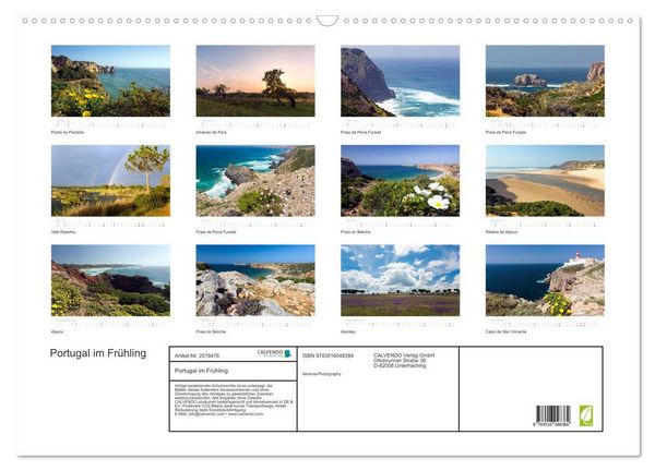 Produktbild: Portugal im Fr&uuml;hling (Wandkalender 2026 DIN A2 quer), CALVENDO Monatskalender