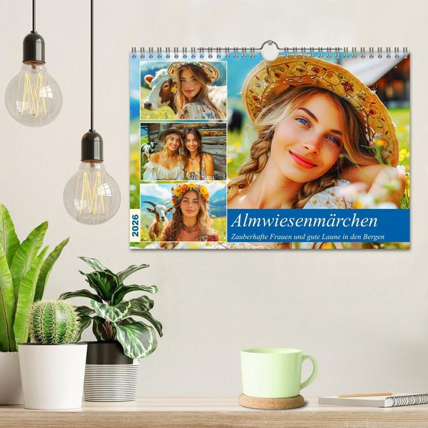 Produktbild: Almwiesenm&auml;rchen. Zauberhafte Frauen und gute Laune in den Bergen (Wandkalender 2026 DIN A4 quer), CALVENDO Monatskalender