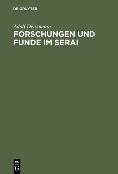 Produktbild: Forschungen und Funde im Serai