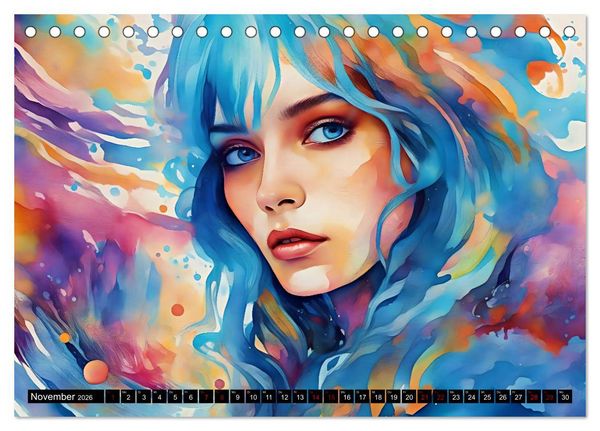 Produktbild: Psychedelische Ladies (Tischkalender 2026 DIN A5 quer), CALVENDO Monatskalender