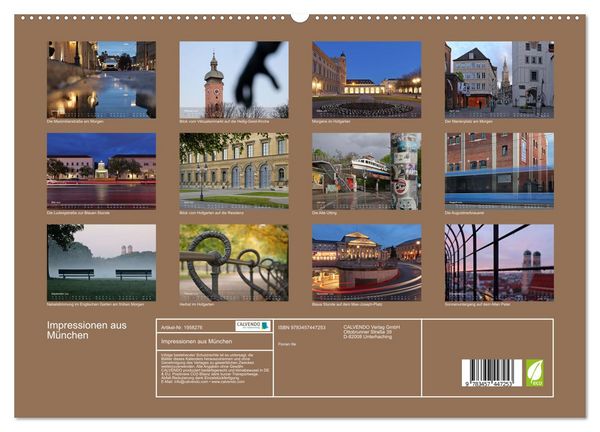 Produktbild: Impressionen aus M&uuml;nchen (hochwertiger Premium Wandkalender 2026 DIN A2 quer), Kunstdruck in Hochglanz