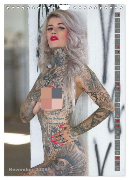 Produktbild: Beauty Tattoo Girls 2026 (Wandkalender 2026 DIN A4 hoch), CALVENDO Monatskalender