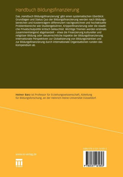 Produktbild: Handbuch Bildungsfinanzierung