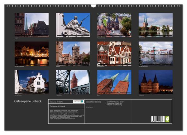 Produktbild: Ostseeperle L&uuml;beck (Wandkalender 2026 DIN A2 quer), CALVENDO Monatskalender