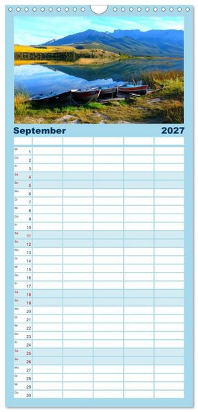 Produktbild: Familienplaner 2027 - Kanadas Rocky Mountains: Zwischen Gipfeln & glasklaren Seen mit 5 Spalten (Wandkalender, 21 x 45 cm) CALVENDO