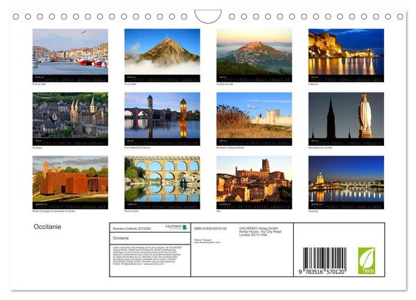 Produktbild: Occitanie (Calendrier mural 2026 DIN A4 vertical), CALVENDO calendrier mensuel