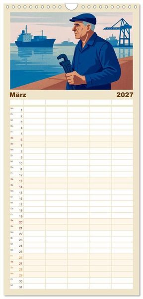 Produktbild: Familienplaner 2027 - Siegfried Lenz mit 5 Spalten (Wandkalender, 21 x 45 cm) CALVENDO