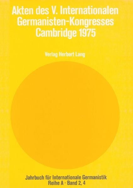 Produktbild: Akten des V. Internationalen Germanisten-Kongresses- Cambridge 1975