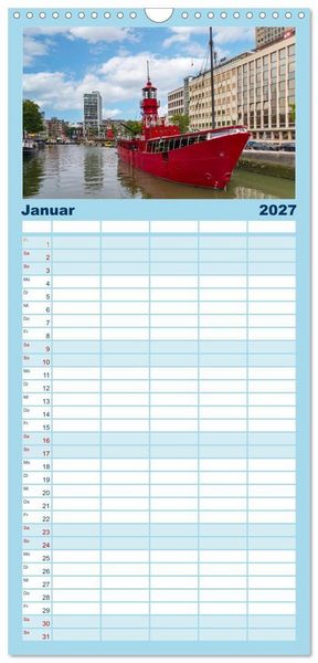 Produktbild: Familienplaner 2027 - Rotterdam - modern und pulsierend mit 5 Spalten (Wandkalender, 21 x 45 cm) CALVENDO