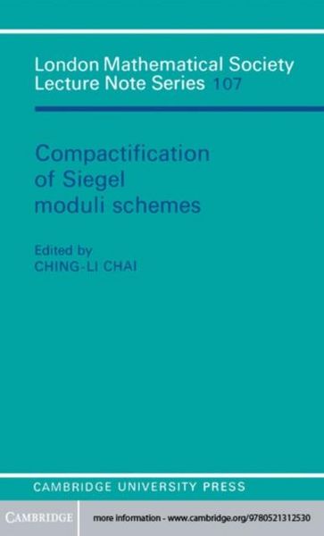 Produktbild: Compactification of Siegel Moduli Schemes