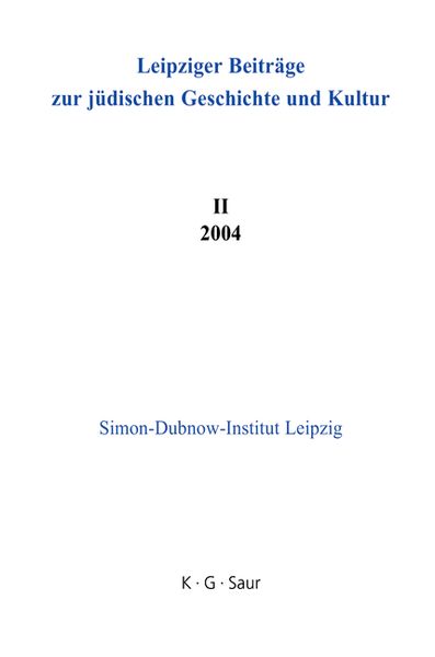 Produktbild: Leipziger Beitr&auml;ge zur j&uuml;dischen Geschichte und Kultur / 2004