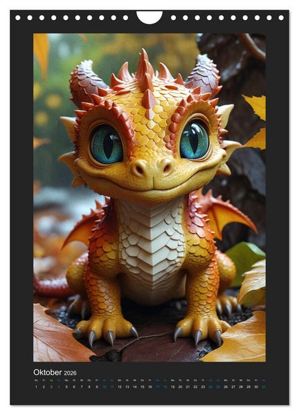Produktbild: Verzauberte Drachen: Ein Jahr voll kleiner Wunder! (Wandkalender 2026 DIN A4 hoch), CALVENDO Monatskalender