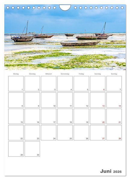 Produktbild: Sansibar - Reiseplaner (Wandkalender 2026 DIN A4 hoch), CALVENDO Monatskalender