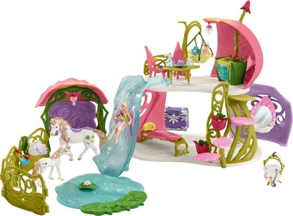 Produktbild: schleich&reg; 42445 Glitzerndes Bl&uuml;tenhaus mit Einh&ouml;rnern