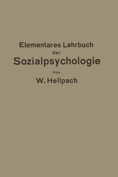 Produktbild: Elementares Lehrbuch der Sozialpsychologie