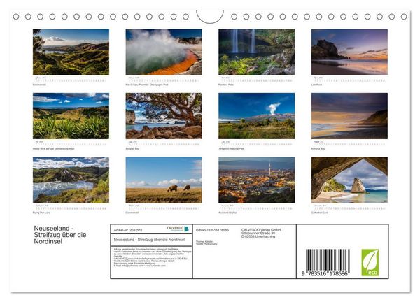 Produktbild: Neuseeland - Streifzug &uuml;ber die Nordinsel (Wandkalender 2026 DIN A4 quer), CALVENDO Monatskalender