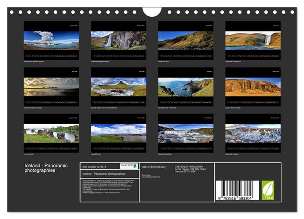 Produktbild: Iceland - Panoramic photographies (Wall Calendar 2026 DIN A4 landscape), CALVENDO 12 Month Wall Calendar