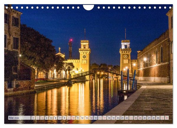 Produktbild: Stilles Venedig wenn es Nacht wird (Wandkalender 2026 DIN A4 quer), CALVENDO Monatskalender