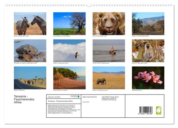 Produktbild: Tansania - Faszinierendes Afrika (hochwertiger Premium Wandkalender 2026 DIN A2 quer), Kunstdruck in Hochglanz