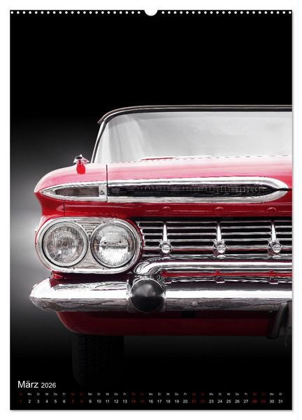 Produktbild: Amerikanische Autos aus den Jahren 1957 bis 1976 Frontansichten (hochwertiger Premium Wandkalender 2026 DIN A2 hoch), Kunstdruck in Hochglanz