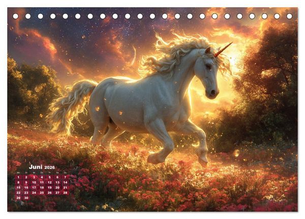 Produktbild: Fliegende M&auml;hnen und Sternenstaub - Ein zauberhafter Jahresbegleiter (Tischkalender 2026 DIN A5 quer), CALVENDO Monatskalender