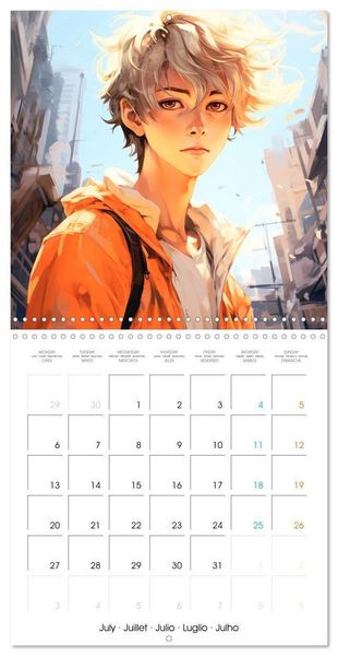 Produktbild: Manga boys (Calendrier mural carr&eacute; 2026 30x30 cm) Calendrier double avec une page pour vos prises de notes