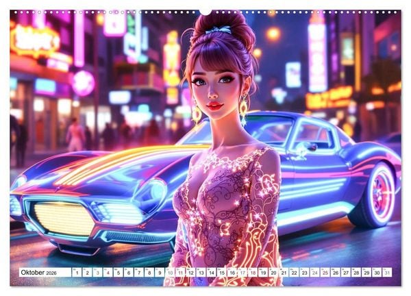 Produktbild: Cars & Girls (Wandkalender 2026 DIN A2 quer), CALVENDO Monatskalender