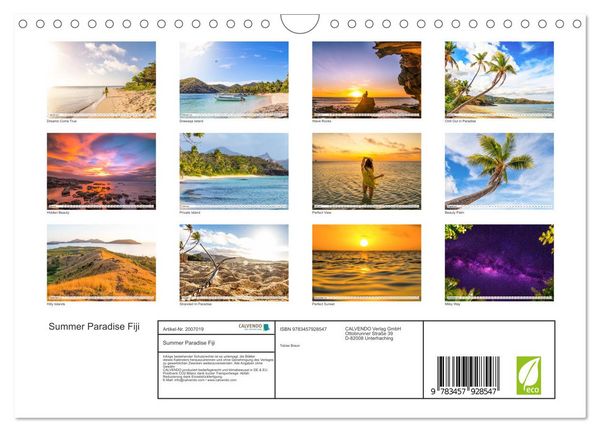 Produktbild: Summer Paradise Fiji (Wandkalender 2026 DIN A4 quer), CALVENDO Monatskalender