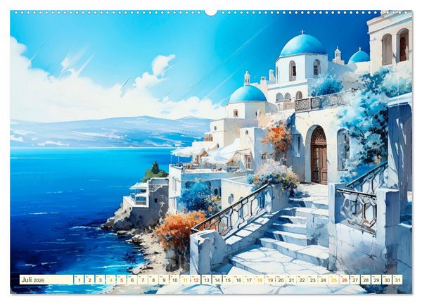 Produktbild: Santorini Inseltr&auml;ume (Wandkalender 2026 DIN A2 quer), CALVENDO Monatskalender