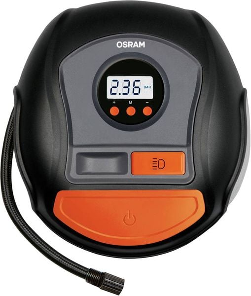 OSRAM OTI450 Kompressor 12 V Adapter zum Betrieb per Kabel, Digitales Display, Kabelfach/-aufnahme, mit Arbeitslampe, Üb