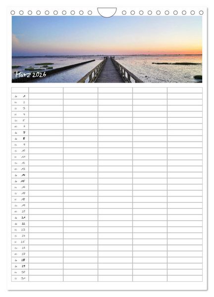Produktbild: Nordfriesland - Familienplaner (Wandkalender 2026 DIN A4 hoch), CALVENDO Monatskalender