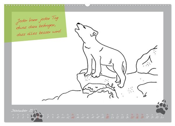 Produktbild: Der kleine GROSSE Wolf - Kalender (hochwertiger Premium Wandkalender 2026 DIN A2 quer), Kunstdruck in Hochglanz