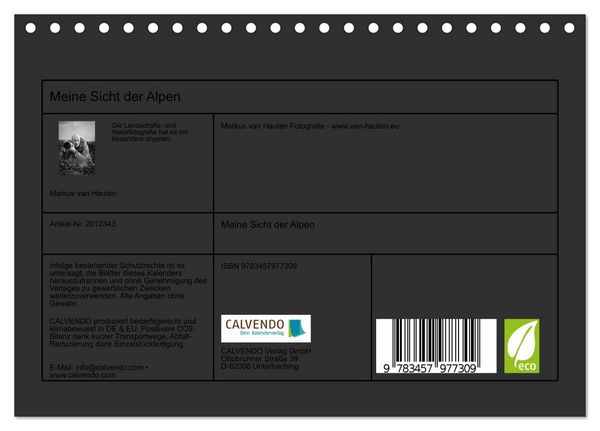 Produktbild: Meine Sicht der Alpen (Tischkalender 2026 DIN A5 quer), CALVENDO Monatskalender