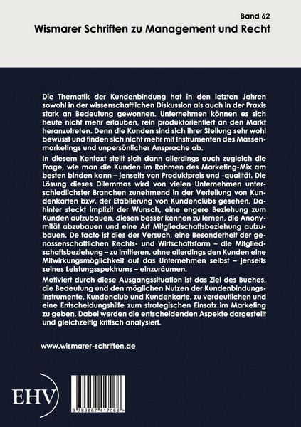 Produktbild: Die Bedeutung des Kundenclubs und der Kundenkarte als multifunktionale Instrumente der Kundenbindung